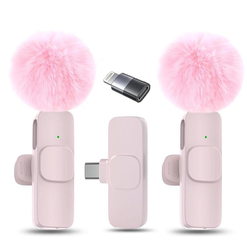 2 Micrófonos Inalámbricos Mini Clip-On para iPhone, Android y iPad – Sonido Cristalino, Grabación Profesional, Streaming y Vlogs | Interfaz USB-C y Lightning