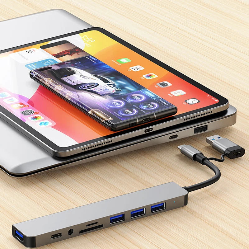 Adaptador 8 en 1 USB-C para Laptop y Tablet