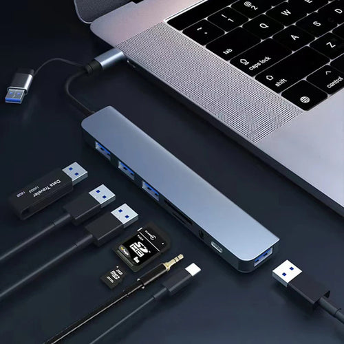 Adaptador 8 en 1 USB-C para Laptop y Tablet